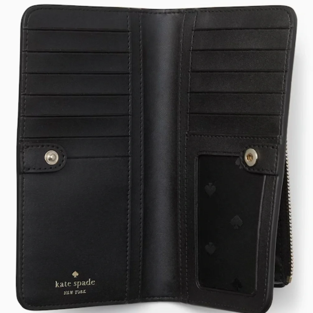Kate Spade Dumpling Large Slim Bifold Wallet COLOR: Black